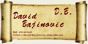 David Bajinović vizit kartica